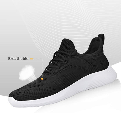 Mens Walking Shoes Sneakers for Men Breathable Lightweight Tennis Shoes for Men Athletic Shoes Sports Gym Jogging, Black 10.5