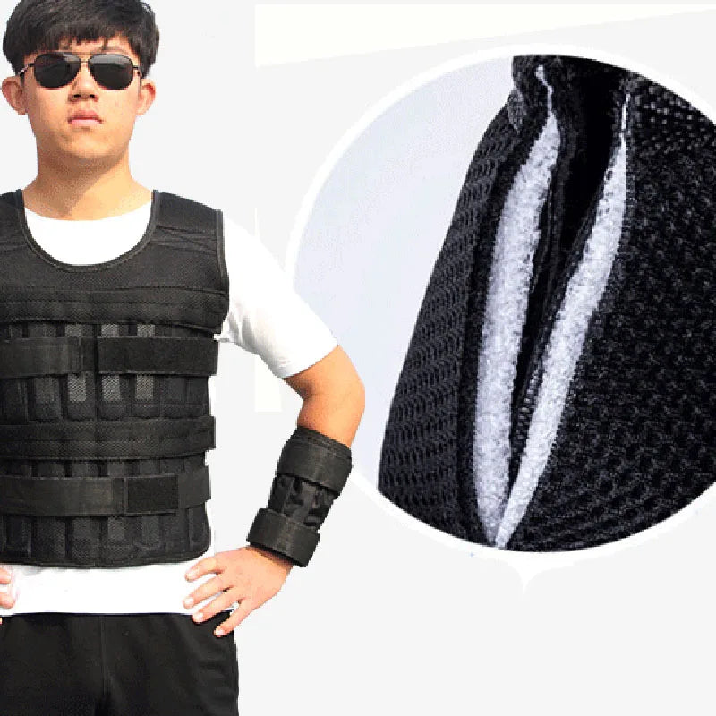20Kg Weighted Vest Adjustable Loading Weight Jacket Exercise Weightloading Gym Equipment Boxing Training Waistcoat （Only Vest） - Fitness Live