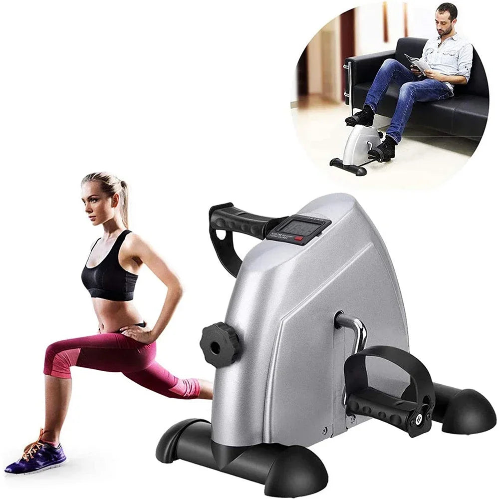 Black Mini Exercise Bike, Himaly under Desk Bike Pedal Exerciser Portable Foot Cycle Arm & Leg Peddler Machine with LCD Screen Displays (Copy) - Fitness Live