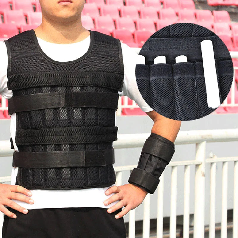 20Kg Weighted Vest Adjustable Loading Weight Jacket Exercise Weightloading Gym Equipment Boxing Training Waistcoat （Only Vest） - Fitness Live