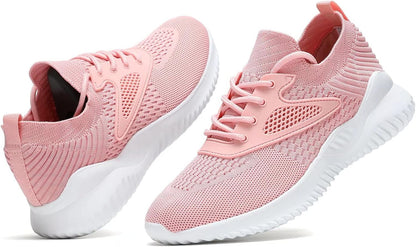 Womens Slip on Walking Shoes Comfort Lightweight Work Casual Tennis Running Ladies Shoes Gym Sport Sneakers Pink