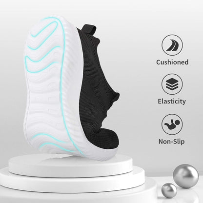 Mens Walking Shoes Sneakers for Men Breathable Lightweight Tennis Shoes for Men Athletic Shoes Sports Gym Jogging, Black 10.5
