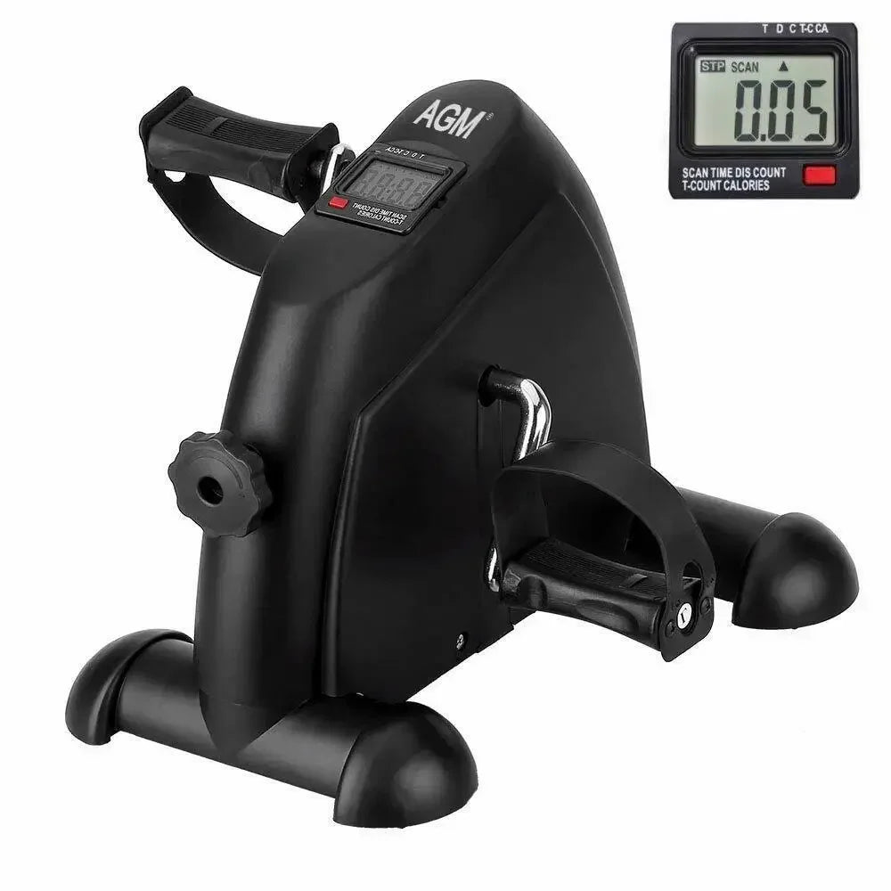 Black Mini Exercise Bike, Himaly under Desk Bike Pedal Exerciser Portable Foot Cycle Arm & Leg Peddler Machine with LCD Screen Displays (Copy) - Fitness Live