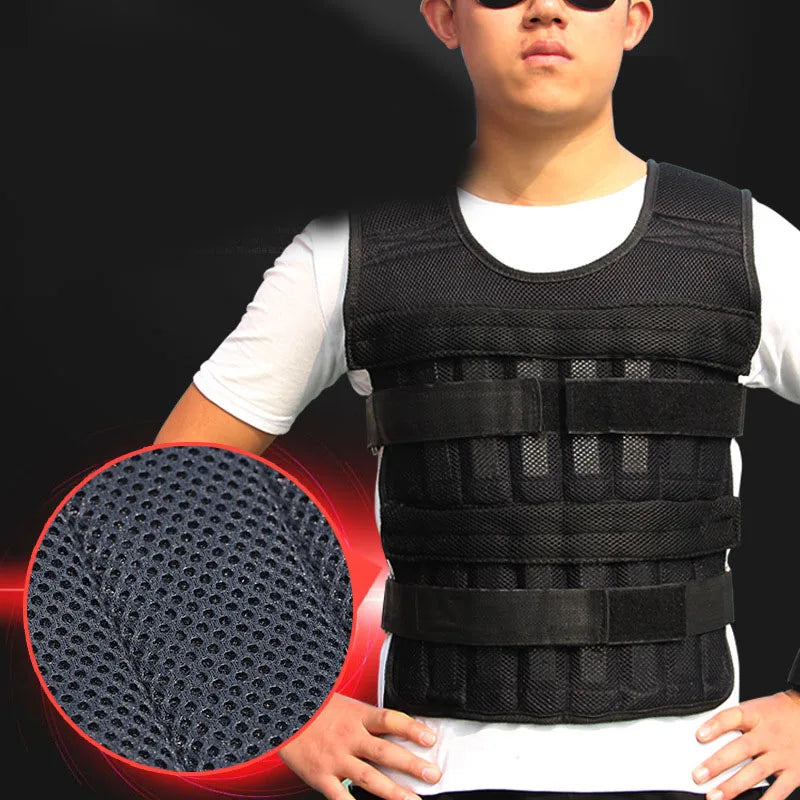 20Kg Weighted Vest Adjustable Loading Weight Jacket Exercise Weightloading Gym Equipment Boxing Training Waistcoat （Only Vest） - Fitness Live